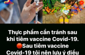 thực phẩm cần tránh sau khi tiêm vaccine Covid-19